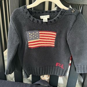 Ralph Lauren American flag sweater navy